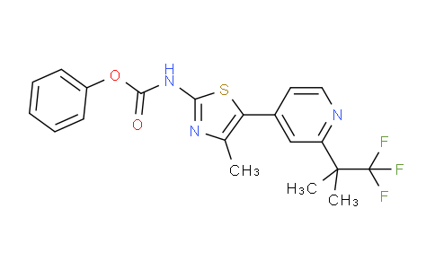 CAS No. 1396893-41-6, phenyl N-[4-methyl-5-[2-(1,1,1-trifluoro-2-methylpropan-2-yl)pyridin-4-yl]-1,3-thiazol-2-yl]carbamate
