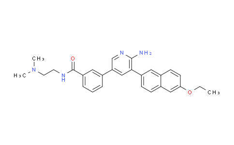 CAS No. 1034297-58-9, 3-[6-Amino-5-(6-ethoxy-2-naphthalenyl)-3-pyridinyl]-N-[2-(dimethylamino)ethyl]-benzamide