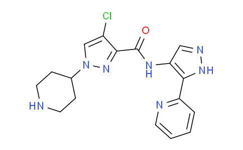 CAS No. 1817698-21-7, 4-Chloro-1-(4-piperidyl)-N-[5-(2-pyridyl)-1H-pyrazol-4-yl]pyrazole-3-carboxamide