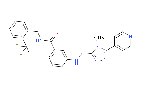CAS No. 865608-11-3, 3-[[[4-Methyl-5-(4-pyridinyl)-4H-1,2,4-triazol-3-yl]methyl]amino]-N-[[2-(trifluoromethyl)phenyl]-methyl]-benzamide