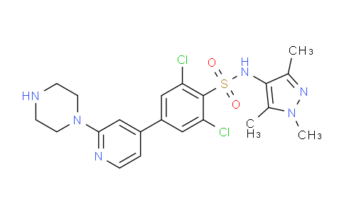 CAS No. 1215010-55-1, 2,6-Dichloro-4-[2-(1-piperazinyl)-4-pyridinyl]-N-(1,3,5-trimethyl-1H-pyrazol-4-yl)-benzenesulfonamide