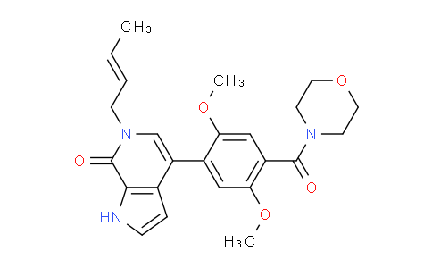 CAS No. 1926989-06-1, 6-But-2-enyl-4-[2,5-dimethoxy-4-(morpholine-4- carbonyl)-phenyl]-1,6-dihydro-pyrrolo[2,3-c]pyridin-7- one