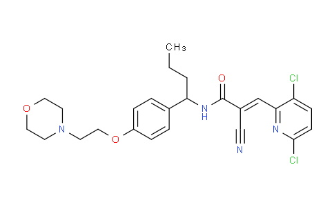 CAS No. 1699750-95-2, 2-Cyano-3-(3,6-dichloro-pyridin-2-yl)-N-{1-[4-(2- morpholin-4-yl-ethoxy)-phenyl]-butyl}-acrylamide