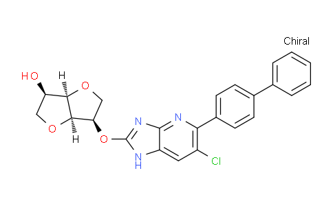 CAS No. 1394371-71-1, (3R,3aR,6R,6aR)-6-((5-([1,1'-Biphenyl]-4-yl)-6-chloro-1H- imidazo[4,5-b]pyridin-2-yl)oxy)hexahydrofuro[3,2- b]furan-3-ol