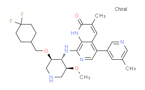 CAS No. 1997369-78-4, 8-(((3R,4R,5S)-3-((4,4-difluorocyclohexyl)methoxy)-5-methoxypiperidin-4-yl)amino)-3-methyl-5-(5-methylpyridin-3-yl)-1,7-naphthyridin-2(1H)-one