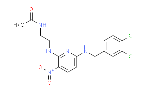 CAS No. 1018674-64-0, N-(2-((6-((3,4-dichlorobenzyl)amino)-3-nitropyridin-2-yl)amino)ethyl)acetamide