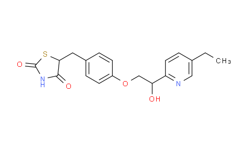 CAS No. 101931-00-4, 5-[[4-[2-(5-ethylpyridin-2-yl)-2-hydroxyethoxy]phenyl]methyl]-1,3-thiazolidine-2,4-dione