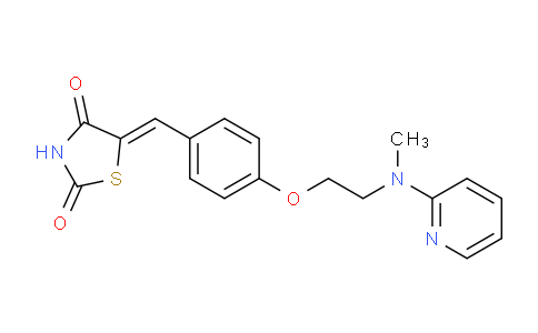 CAS No. 160596-25-8, (5Z)-5-[[4-[2-[methyl(pyridin-2-yl)amino]ethoxy]phenyl]methylidene]-1,3-thiazolidine-2,4-dione