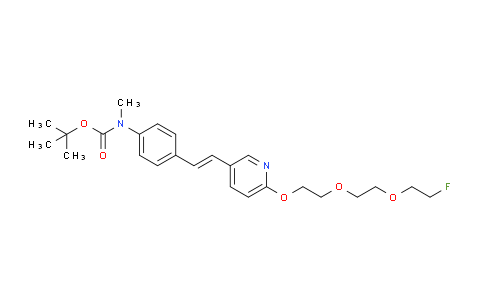 CAS No. 1234208-04-8, tert-butyl (E)-(4-(2-(6-(2-(2-(2-fluoroethoxy)ethoxy)ethoxy)pyridin-3-yl)vinyl)phenyl)(methyl)carbamate