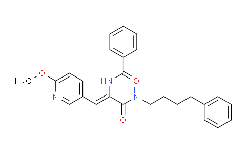 CAS No. 1015856-07-1, (Z)-N-(1-(6-Methoxypyridin-3-yl)-3-oxo-3-(4-phenylbutylamino)prop-1-en-2-yl)benzamide