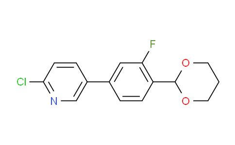 CAS No. 1206969-79-0, 5-(4-(1,3-Dioxan-2-yl)-3-fluorophenyl)-2-chloropyridine