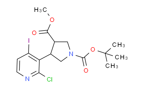 CAS No. 1257850-08-0, 1-tert-Butyl 3-methyl 4-(2-chloro-4-iodopyridin-3-yl)pyrrolidine-1,3-dicarboxylate
