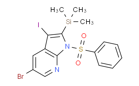 CAS No. 1305325-04-5, 5-Bromo-3-iodo-1-(phenylsulfonyl)-2-(trimethylsilyl)-1h-pyrrolo[2,3-b]pyridine