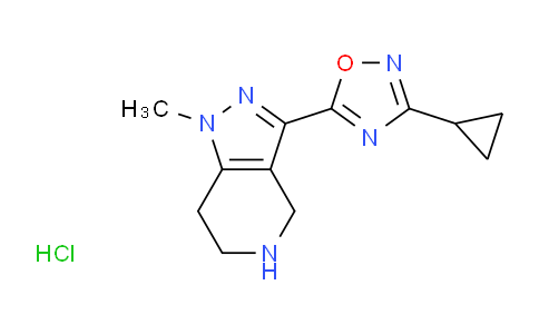 CAS No. 1332529-27-7, 3-(3-Cyclopropyl-1,2,4-oxadiazol-5-yl)-1-methyl-4,5,6,7-tetrahydro-1h-pyrazolo[4,3-c]pyridine hydrochloride