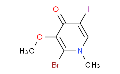 CAS No. 1346446-83-0, 2-Bromo-5-iodo-3-methoxy-1-methylpyridin-4(1h)-one