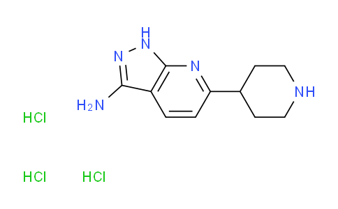 CAS No. 1442098-16-9, 6-Piperidin-4-yl-1h-pyrazolo[3,4-b]pyridin-3-amine trihydrochloride