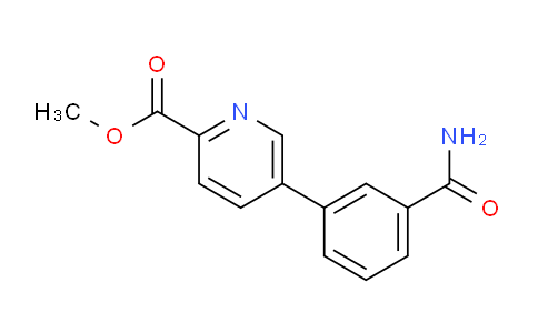 CAS No. 1820614-23-0, methyl 5-(3-carbamoylphenyl)pyridine-2-carboxylate
