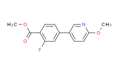CAS No. 1820704-98-0, methyl 2-fluoro-4-(6-methoxypyridin-3-yl)benzoate
