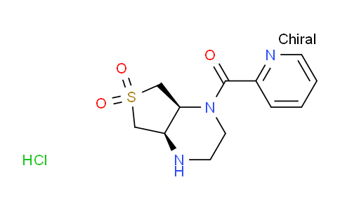 CAS No. 2173052-50-9, (4Ar,7as)-1-(pyridin-2-ylcarbonyl)octahydrothieno[3,4-b]pyrazine 6,6-dioxide hydrochloride