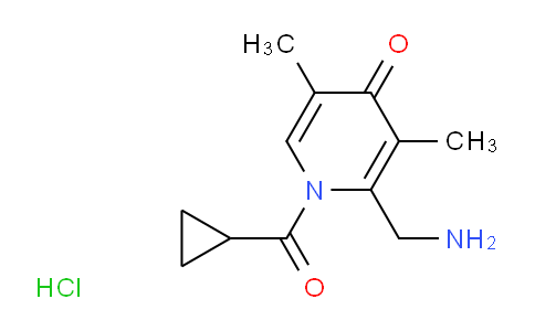 CAS No. 2270906-61-9, 2-(Aminomethyl)-1-(cyclopropylcarbonyl)-3,5-dimethylpyridin-4(1h)-one hydrochloride