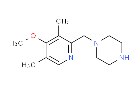 CAS No. 919741-97-2, 1-((4-Methoxy-3,5-dimethylpyridin-2-yl)methyl)piperazine