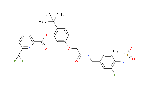 MC716475 | 953091-62-8 | 2-(tert-Butyl)-5-(2-((3-fluoro-4-(methylsulfonamido)benzyl)amino)-2-oxoethoxy)phenyl 6-(trifluoromethyl)picolinate