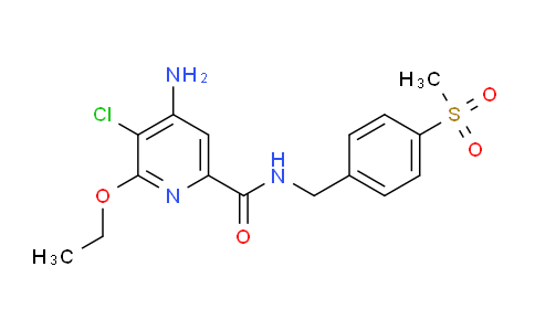CAS No. 904311-45-1, 4-Amino-5-chloro-6-ethoxy-N-(4-(methylsulfonyl)benzyl)picolinamide
