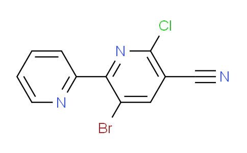 CAS No. 1135283-47-4, 3-Bromo-6-chloro-[2,2'-bipyridine]-5-carbonitrile