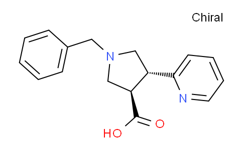 CAS No. 1221791-62-3, trans-1-Benzyl-4-(pyridin-2-yl)pyrrolidine-3-carboxylic acid