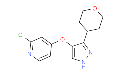 CAS No. 1898283-89-0, 2-chloro-4-((3-(tetrahydro-2H-pyran-4-yl)-1H-pyrazol-4-yl)oxy)pyridine