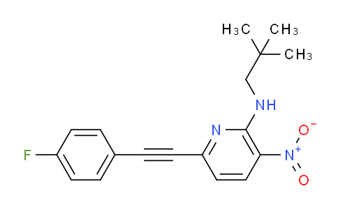 CAS No. 1116092-14-8, N-(2,2-dimethylpropyl)-6-[2-(4-fluorophenyl)ethynyl]-3-nitropyridin-2-amine