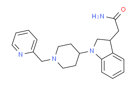 CAS No. 616898-71-6, 2-[1-[1-(pyridin-2-ylmethyl)piperidin-4-yl]-2,3-dihydroindol-3-yl]acetamide