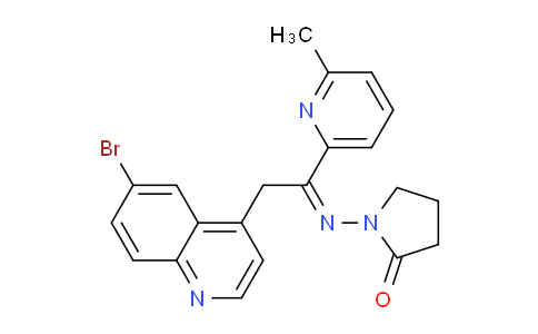 CAS No. 476473-54-8, 1-[(Z)-[2-(6-bromoquinolin-4-yl)-1-(6-methylpyridin-2-yl)ethylidene]amino]pyrrolidin-2-one