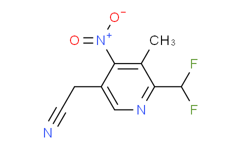 CAS No. 1805551-47-6, 2-(Difluoromethyl)-3-methyl-4-nitropyridine-5-acetonitrile