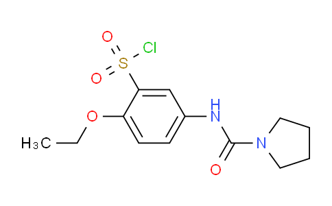CAS No. 680618-12-6, 2-Ethoxy-5-[(pyrrolidine-1-carbonyl)-amino]-benzenesulfonyl chloride