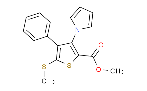 CAS No. 947598-69-8, methyl 5-(methylthio)-4-phenyl-3-(1H-pyrrol-1-yl)thiophene-2-carboxylate