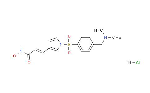 CAS No. 1187075-34-8, (E)-3-(1-((4-((dimethylamino)methyl)phenyl)sulfonyl)-1H-pyrrol-3-yl)-N-hydroxyacrylamide hydrochloride