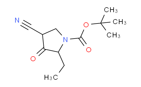 CAS No. 1196155-81-3, tert-butyl 4-cyano-2-ethyl-3-oxopyrrolidine-1-carboxylate