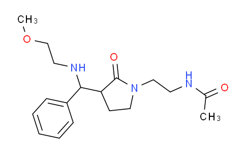 CAS No. 1246653-52-0, N-(2-(3-(((2-methoxyethyl)amino)(phenyl)methyl)-2-oxopyrrolidin-1-yl)ethyl)acetamide