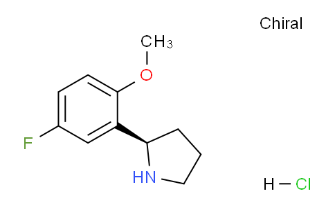 CAS No. 1260845-67-7, (R)-2-(5-Fluoro-2-methoxyphenyl)pyrrolidine hydrochloride