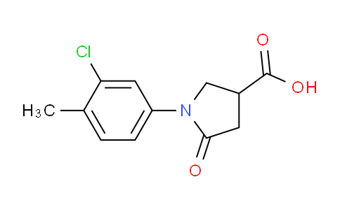 CAS No. 63674-66-8, 1-(3-Chloro-4-methyl-phenyl)-5-oxo-pyrrolidine-3-carboxylic acid