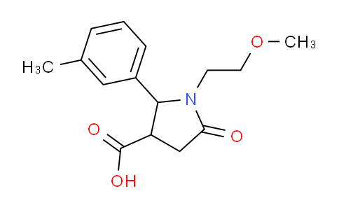 CAS No. 887361-20-8, 1-(2-Methoxyethyl)-5-oxo-2-(m-tolyl)pyrrolidine-3-carboxylic acid