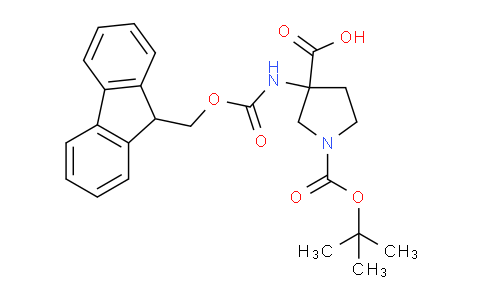 CAS No. 1228551-85-6, 3-((((9H-Fluoren-9-yl)methoxy)carbonyl)amino)-1-(tert-butoxycarbonyl)pyrrolidine-3-carboxylic acid