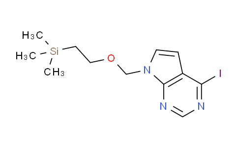 CAS No. 1100319-02-5, 4-Iodo-7-{[2-(trimethylsilyl)ethoxy]methyl}-7H-pyrrolo[2,3-d]pyrimidine