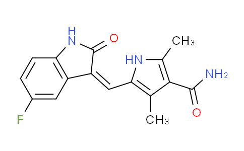 CAS No. 1186651-51-3, (Z)-5-((5-Fluoro-2-oxoindolin-3-ylidene)methyl)-2,4-dimethyl-1H-pyrrole-3-carboxamide