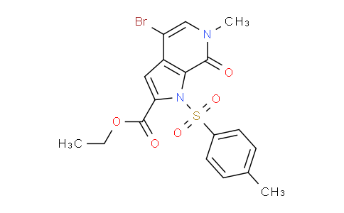 CAS No. 1445993-96-3, Ethyl 4-bromo-6-methyl-7-oxo-1-tosyl-6,7-dihydro-1H-pyrrolo[2,3-c]pyridine-2-carboxylate