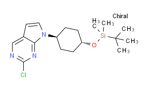 CAS No. 1621619-13-3, rel-7-((1r,4r)-4-((tert-Butyldimethylsilyl)oxy)cyclohexyl)-2-chloro-7H-pyrrolo[2,3-d]pyrimidine