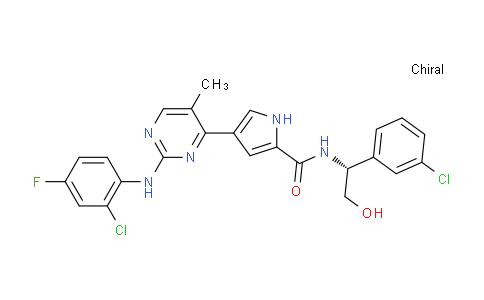 DY717973 | 1680187-43-2 | (R)-4-(2-((2-Chloro-4-fluorophenyl)amino)-5-methylpyrimidin-4-yl)-N-(1-(3-chlorophenyl)-2-hydroxyethyl)-1H-pyrrole-2-carboxamide