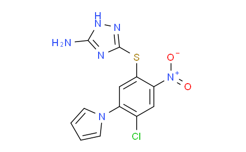 CAS No. 302901-13-9, 3-(4-Chloro-2-nitro-5-pyrrol-1-ylphenyl)sulfanyl-1H-1,2,4-triazol-5-amine