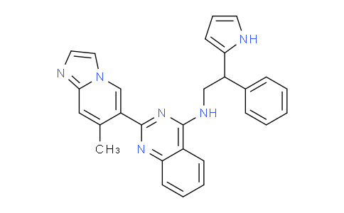 CAS No. 1928715-72-3, 2-(7-Methylimidazo[1,2-a]pyridin-6-yl)-N-(2-phenyl-2-(1H- pyrrol-2-yl)ethyl)quinazolin-4-amine